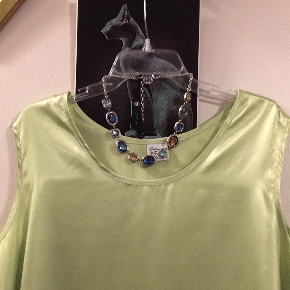 Giorgio Fiorlini Pistachio Green Shiny Tank Top - Picture 5 of 9